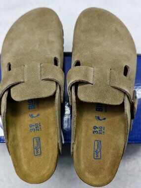 🧸Women's Taupe Suede Birkenstock Boston Shoes - Narrow Fit